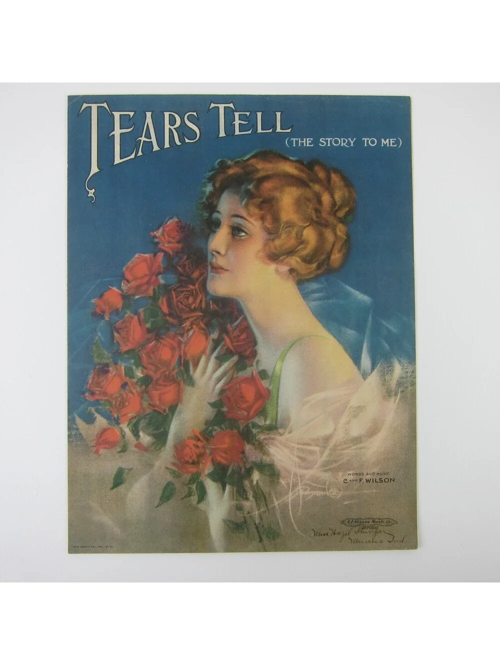 Tears Tell The Story To Me Sheet Music C & F Wilson Rolf Armstrong Antique 1919